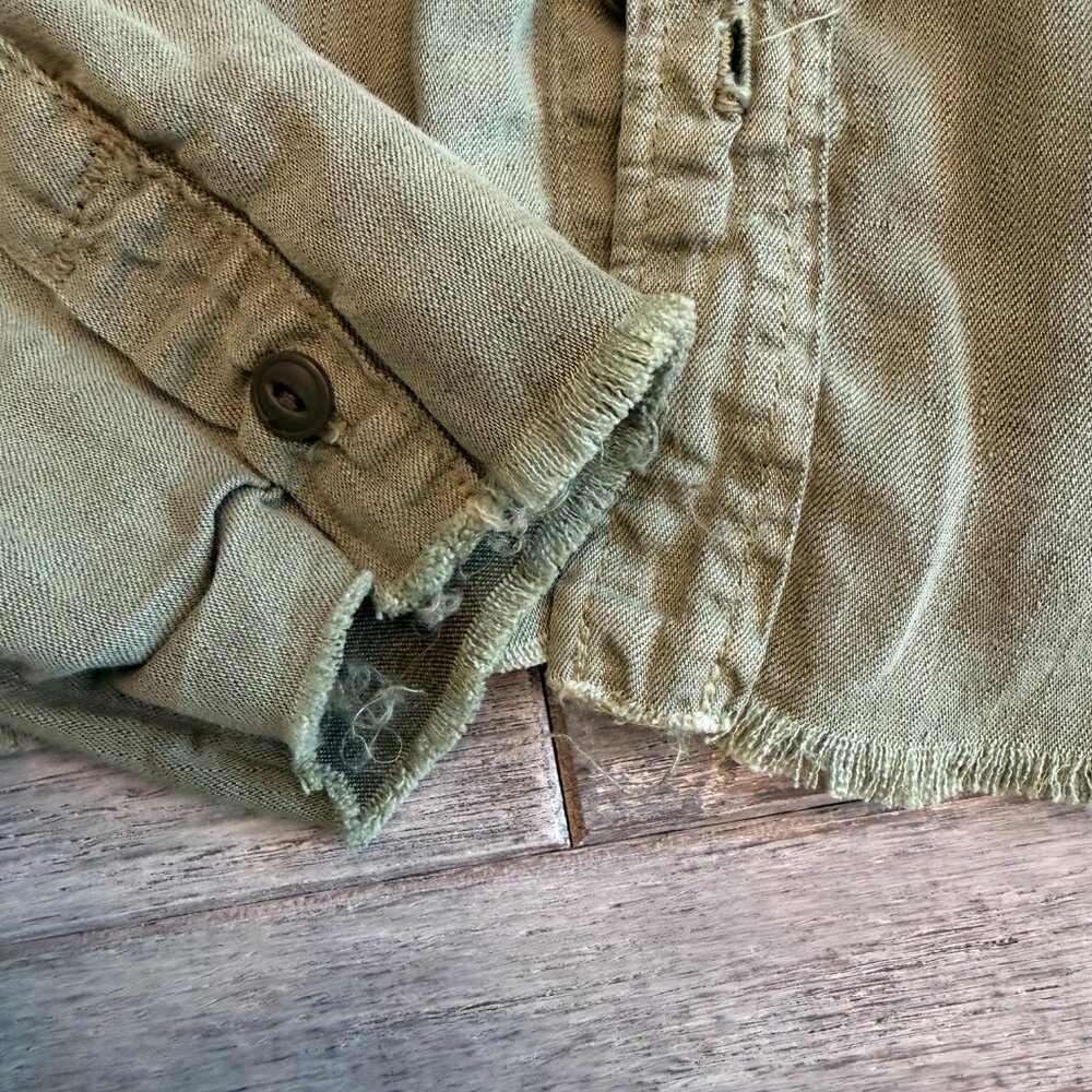 MOTHER Super Trooper Crop Fray Top Jacket XS - Picture 5 of 6